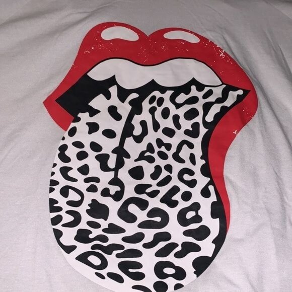 White Graphic T-Shirt Dress With Leopard Tongue Print - Picture 6 of 9